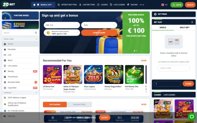 20Bet screenshot