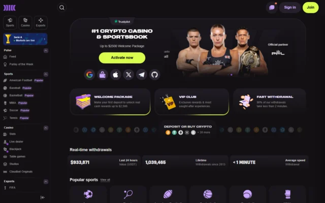 Cloudbet screenshot