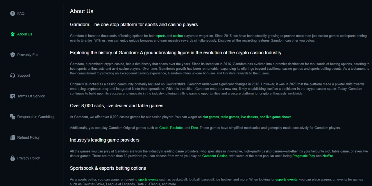 Gamdom screenshot